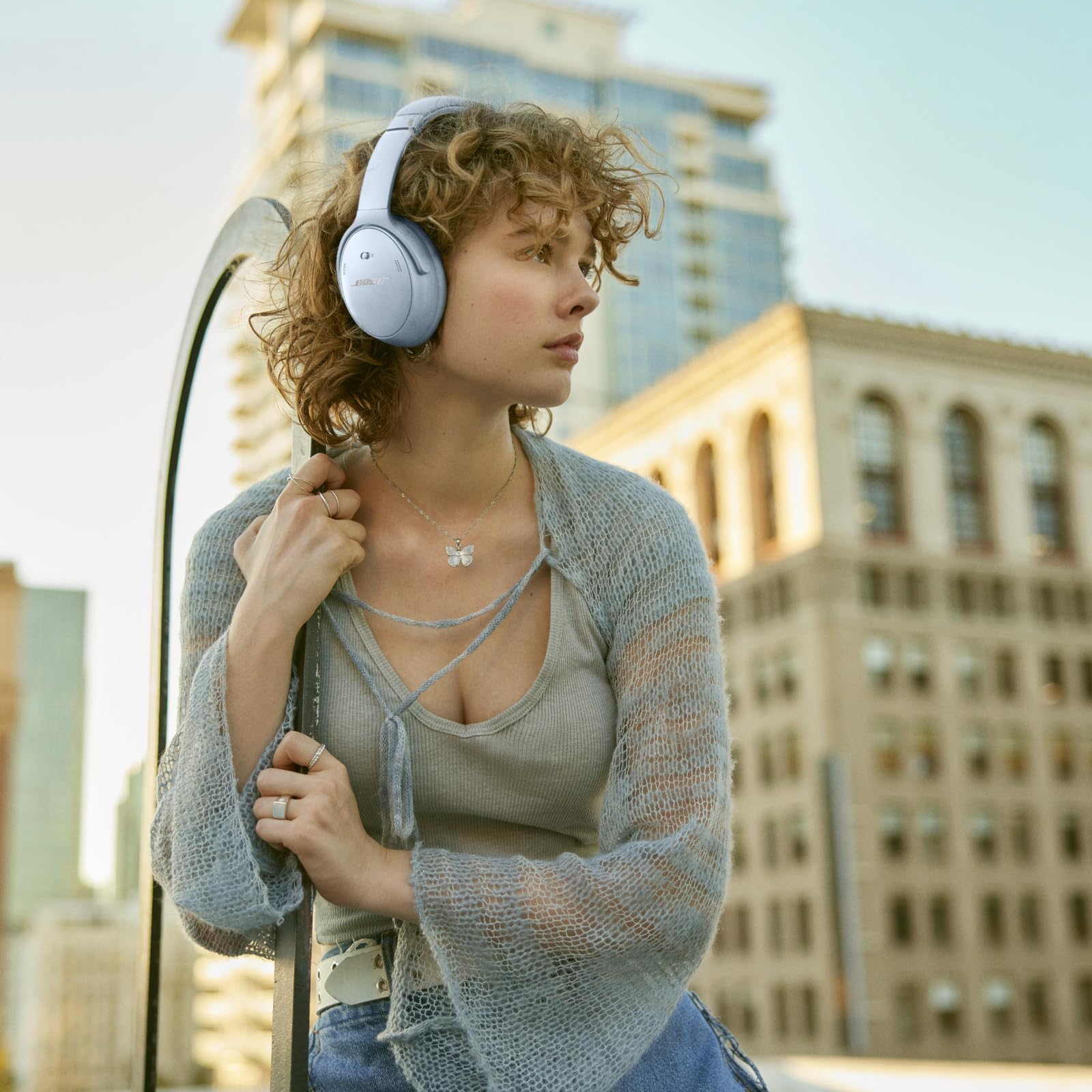 Bose QuietComfort Bluetooth Headphones, Wireless Headphones with Active Over Ear Noise Cancelling and Mic, Deep Bass, Up to 24 Hours of Playtime, Blue Dusk - Limited Edition Color - 7DAY'S