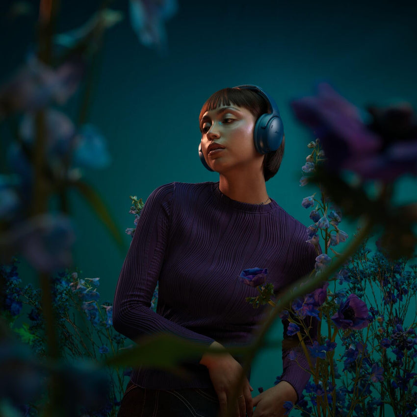 Bose QuietComfort Bluetooth Headphones, Wireless Headphones with Active Over Ear Noise Cancelling and Mic, Deep Bass, Up to 24 Hours of Playtime, Blue Dusk - Limited Edition Color - 7DAY'S