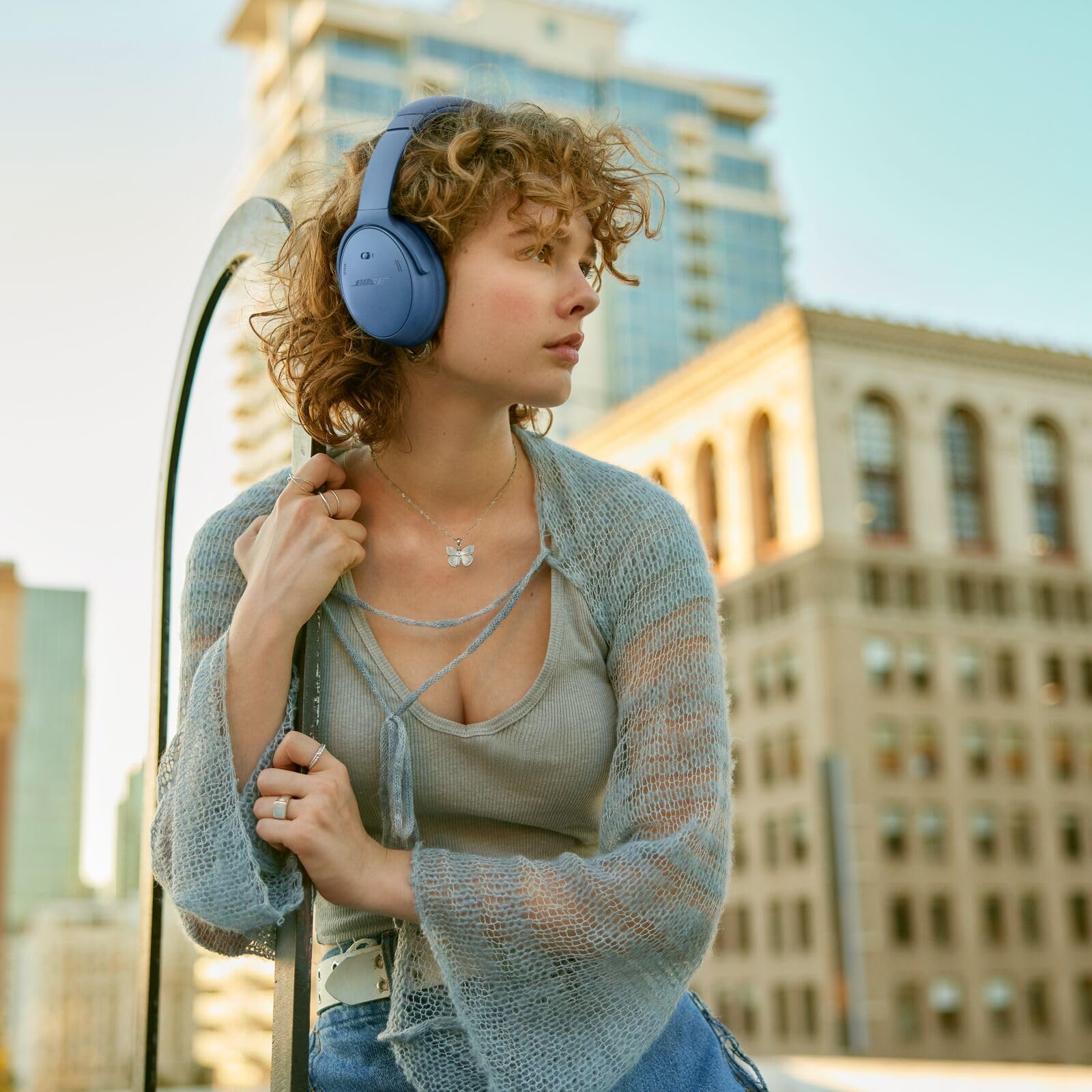 Bose QuietComfort Bluetooth Headphones, Wireless Headphones with Active Over Ear Noise Cancelling and Mic, Deep Bass, Up to 24 Hours of Playtime, Blue Dusk - Limited Edition Color - 7DAY'S