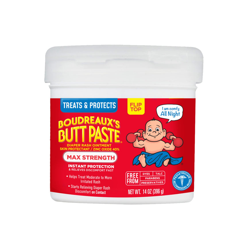 Boudreaux's Butt Paste Maximum Strength Diaper Rash Cream, Ointment for Baby, 4 oz Tube - 7DAY'S