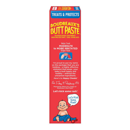 Boudreaux's Butt Paste Maximum Strength Diaper Rash Cream, Ointment for Baby, 4 oz Tube - 7DAY'S