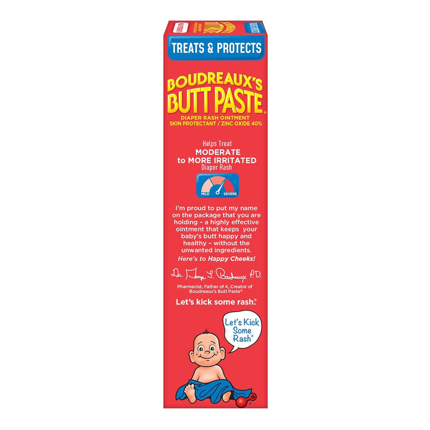 Boudreaux's Butt Paste Maximum Strength Diaper Rash Cream, Ointment for Baby, 4 oz Tube - 7DAY'S
