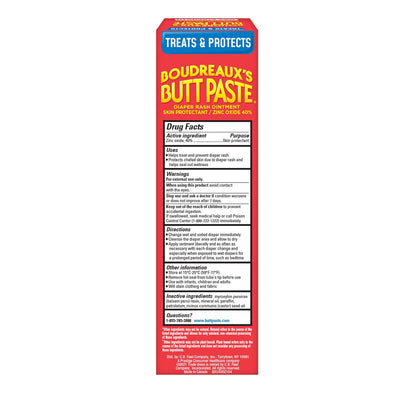 Boudreaux's Butt Paste Maximum Strength Diaper Rash Cream, Ointment for Baby, 4 oz Tube - 7DAY'S