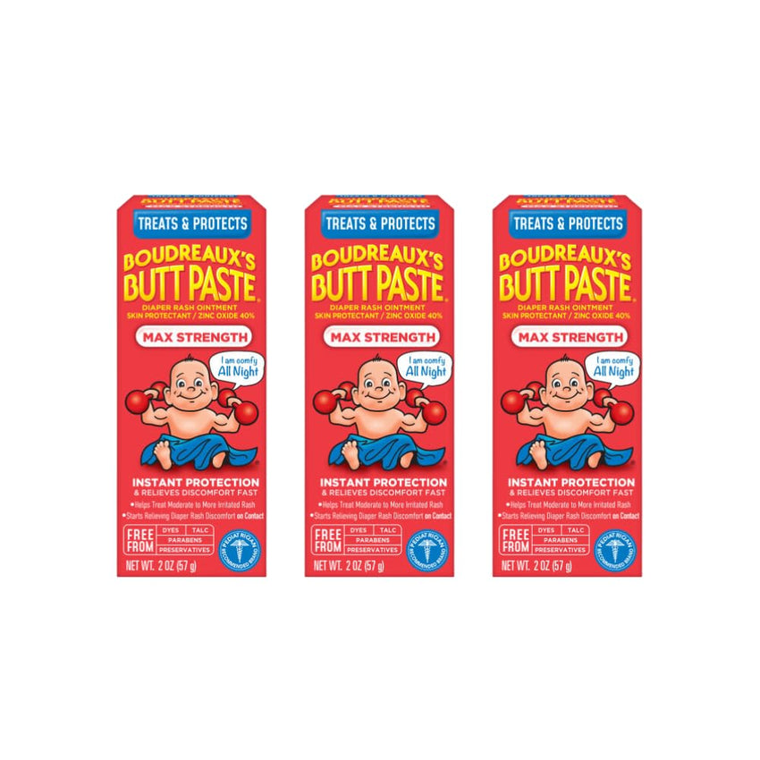 Boudreaux's Butt Paste Maximum Strength Diaper Rash Cream, Ointment for Baby, 4 oz Tube - 7DAY'S