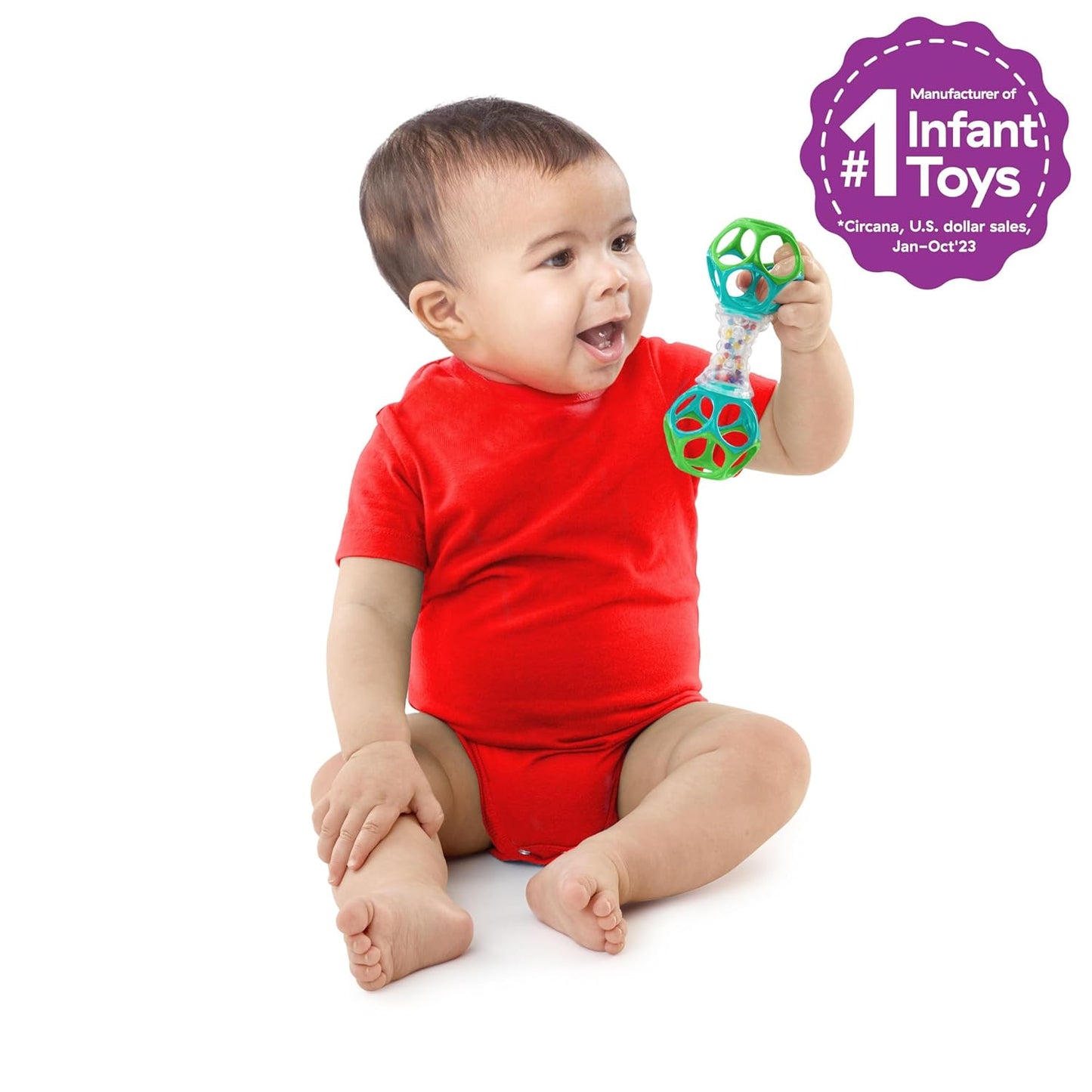Bright Starts Oball Shaker Rattle Toy, Ages Newborn Plus - 7DAY'S