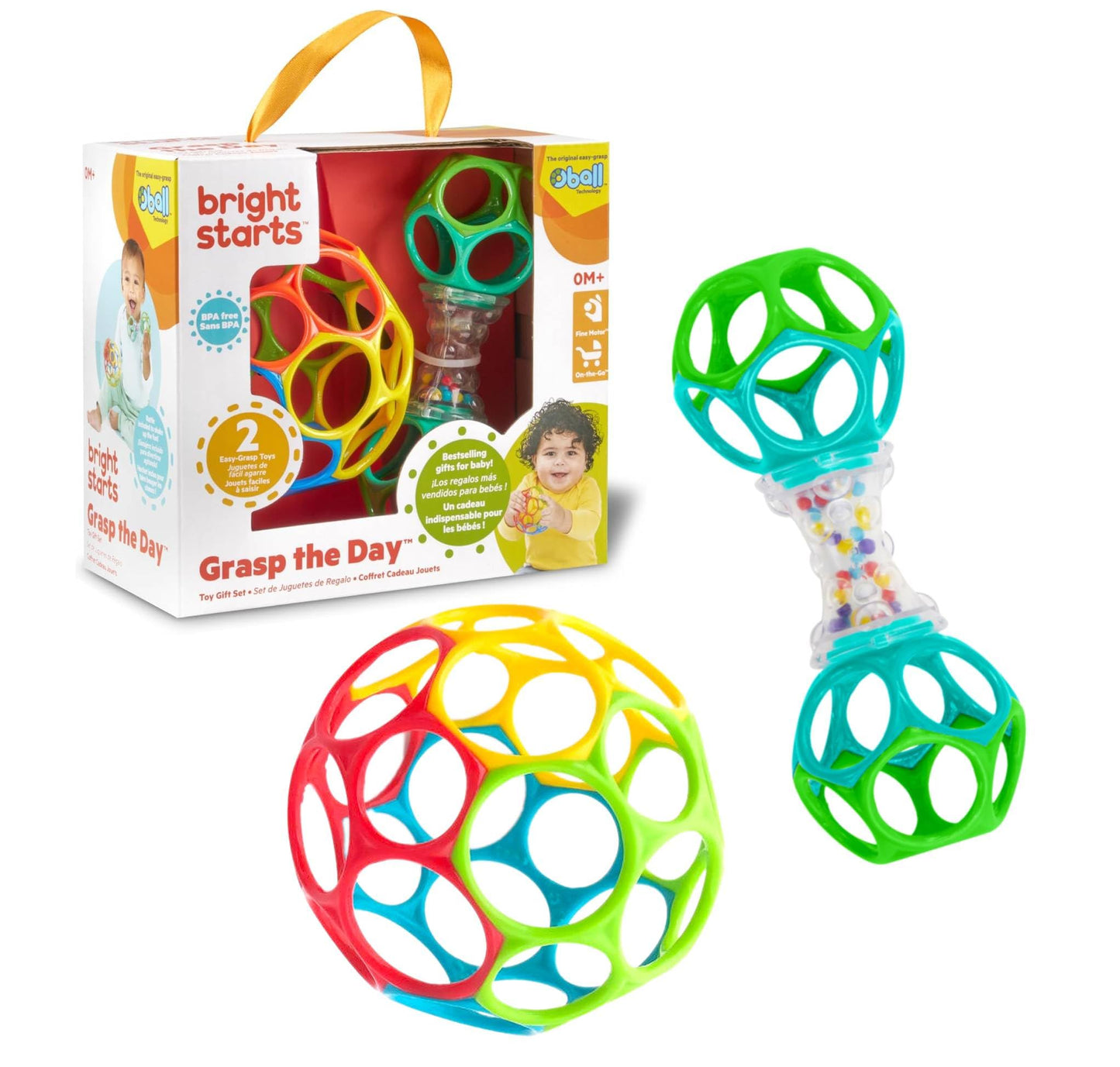 Bright Starts Oball Shaker Rattle Toy, Ages Newborn Plus - 7DAY'S