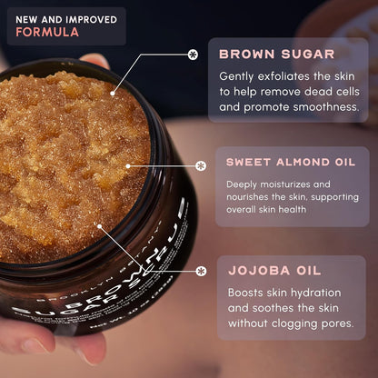 Brooklyn Botany Brown Sugar Body Scrub - Moisturizing and Exfoliating Body, Face, Hand, Foot Scrub - Fights Acne, Fine Lines & Wrinkles, Great Gifts For Women & Men - 10 oz - 7DAY'S