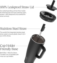 BrüMate Era 40 oz Tumbler with Handle and Straw | 100% Leakproof Insulated Tumbler with Lid and Straw | Made of Stainless Steel | Cup Holder Friendly Base | 40oz (Mocha) - 7DAY'S