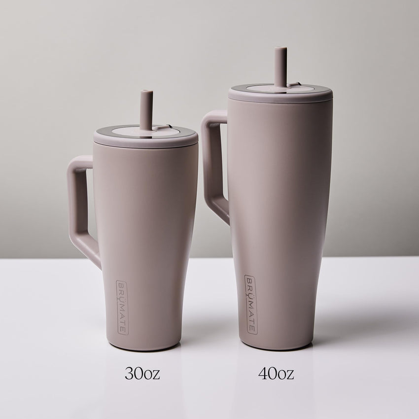 BrüMate Era 40 oz Tumbler with Handle and Straw | 100% Leakproof Insulated Tumbler with Lid and Straw | Made of Stainless Steel | Cup Holder Friendly Base | 40oz (Mocha) - 7DAY'S