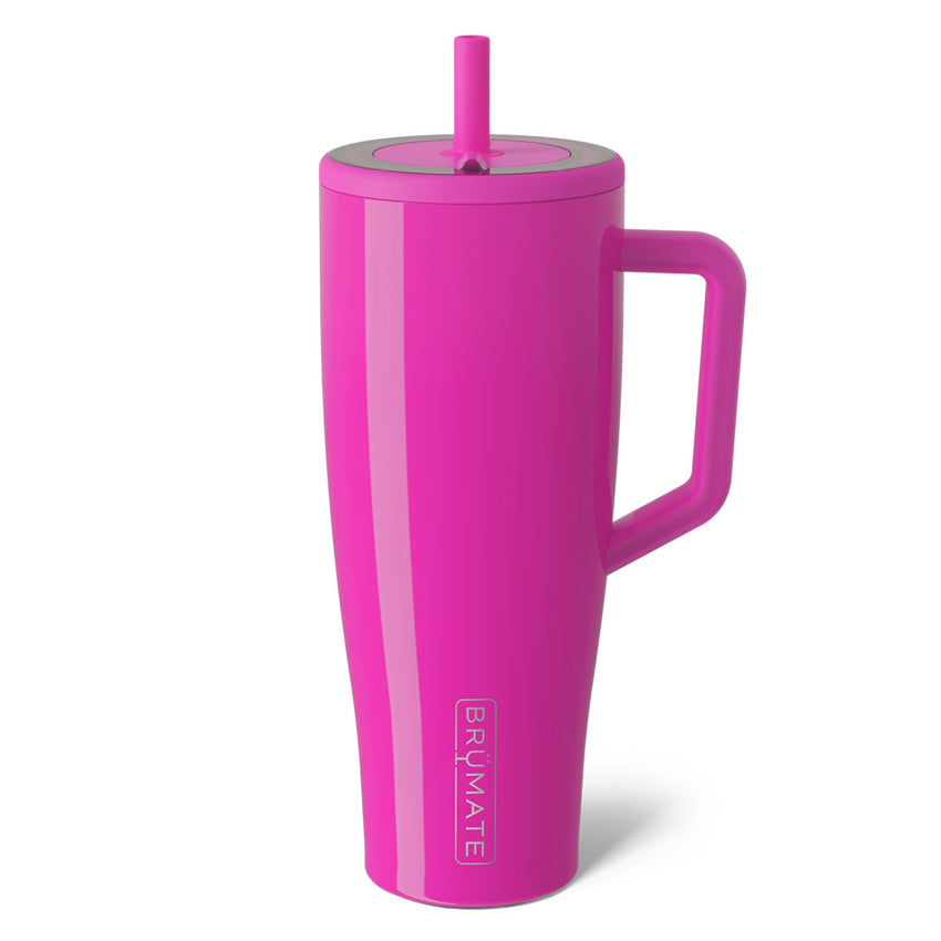 BrüMate Era 40 oz Tumbler with Handle and Straw | 100% Leakproof Insulated Tumbler with Lid and Straw | Made of Stainless Steel | Cup Holder Friendly Base | 40oz (Mocha) - 7DAY'S