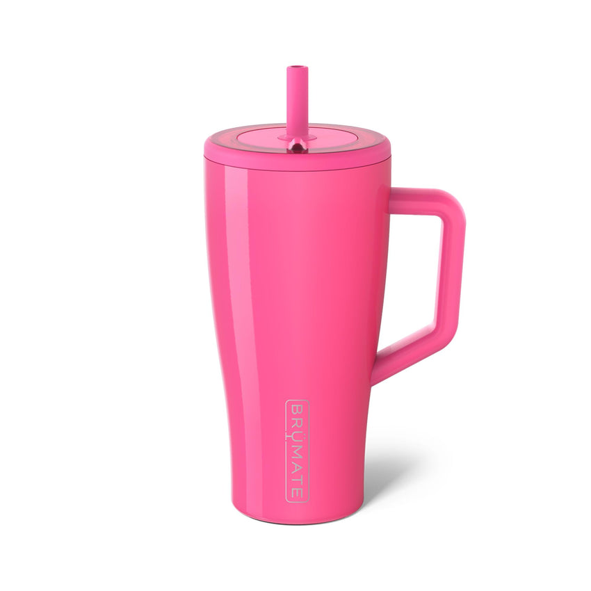 BrüMate Era 40 oz Tumbler with Handle and Straw | 100% Leakproof Insulated Tumbler with Lid and Straw | Made of Stainless Steel | Cup Holder Friendly Base | 40oz (Mocha) - 7DAY'S