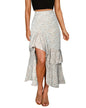 BTFBM Women 2025 Summer Fall Boho Long Skirts Dress Floral Print Elastic Waist Split Ruffle High Low Beach Maxi Skirt - 7DAY'S
