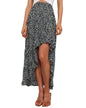 BTFBM Women 2025 Summer Fall Boho Long Skirts Dress Floral Print Elastic Waist Split Ruffle High Low Beach Maxi Skirt - 7DAY'S
