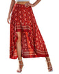 BTFBM Women 2025 Summer Fall Boho Long Skirts Dress Floral Print Elastic Waist Split Ruffle High Low Beach Maxi Skirt - 7DAY'S
