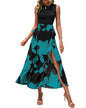 BTFBM Women Casual Sleeveless Summer Dresses 2025 Spring Crewneck Patchwork Boho Floral Ruffle Cocktail Party Midi Dress - 7DAY'S