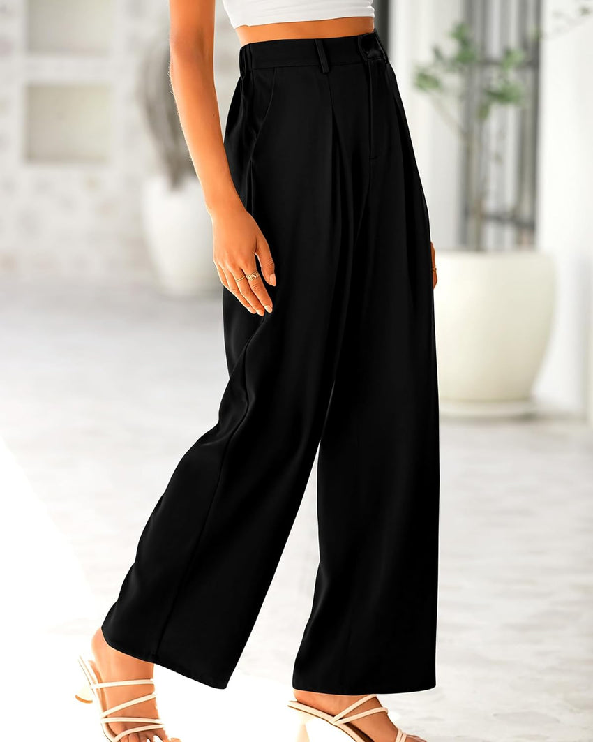 BTFBM Women High Waist Palazzo Pants Fall 2025 Casual Wide Leg Trousers Loose Work Office Business Suit Pant Pockets - 7DAY'S