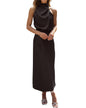 BTFBM Women Sleeveless Cocktail Dresses Fall Mock Neck Keyhole Elastic High Waist Evening Party Maxi Wedding Guest Dress - 7DAY'S