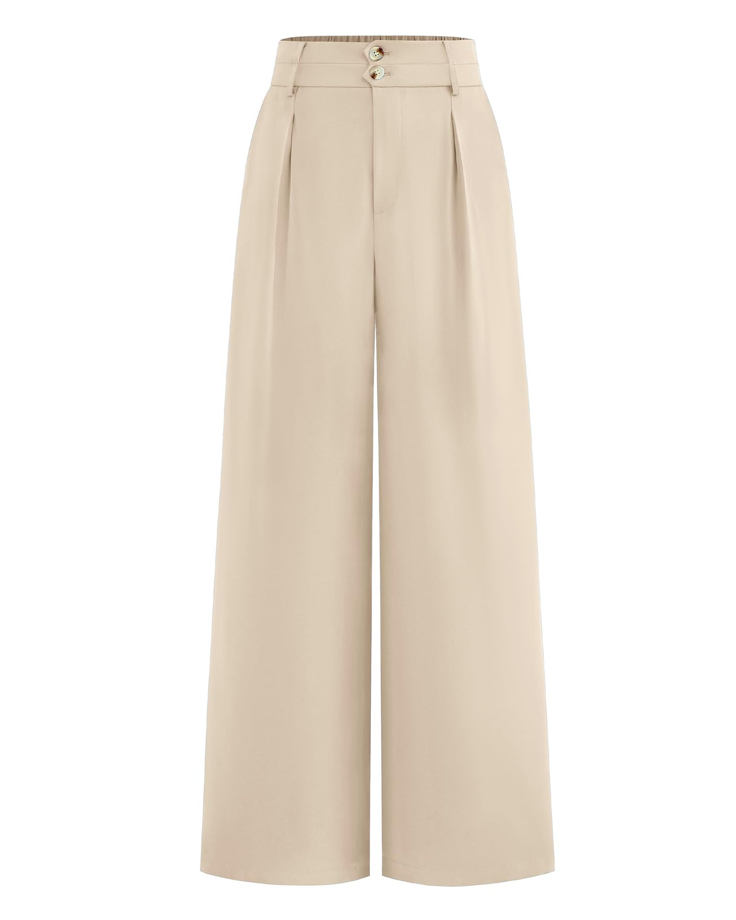BTFBM Women Wide Leg Dress Pants 2025 High Waisted Button Pleated Business Casual Trousers Office Work Palazzo Pants - 7DAY'S