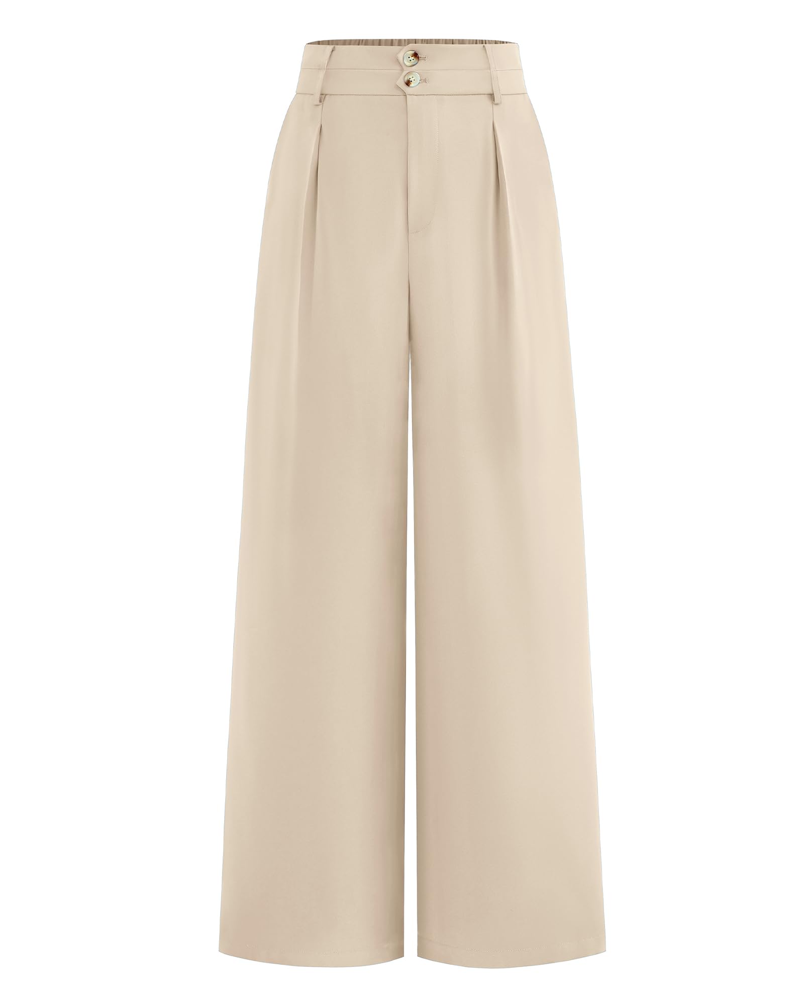 BTFBM Women Wide Leg Dress Pants 2025 High Waisted Button Pleated Business Casual Trousers Office Work Palazzo Pants - 7DAY'S