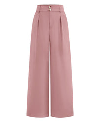 BTFBM Women Wide Leg Dress Pants 2025 High Waisted Button Pleated Business Casual Trousers Office Work Palazzo Pants - 7DAY'S