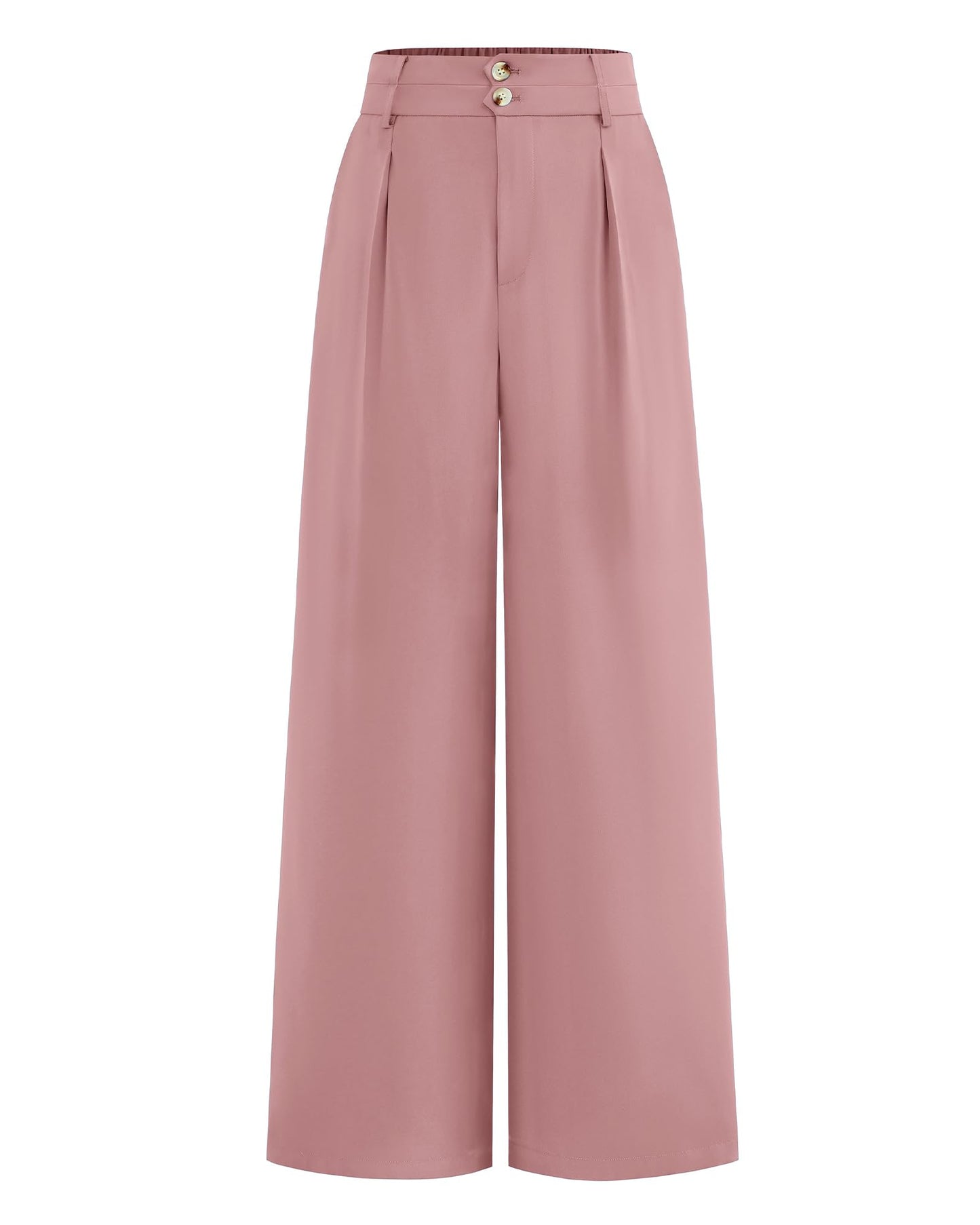 BTFBM Women Wide Leg Dress Pants 2025 High Waisted Button Pleated Business Casual Trousers Office Work Palazzo Pants - 7DAY'S
