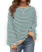 BTFBM Womens Oversized Striped Sweatshirt Crewneck Long Sleeve Pullover Top Casual Y2K Fall Clothes 2025 Workout Shirt - 7DAY'S