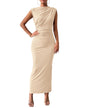 BTFBM Women's Ruched Bodycon Dress Summer Casual Sleeveless Back Slit Elegant Club Evening Party Cocktail Maxi Dresses - 7DAY'S