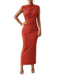 BTFBM Women's Ruched Bodycon Dress Summer Casual Sleeveless Back Slit Elegant Club Evening Party Cocktail Maxi Dresses - 7DAY'S