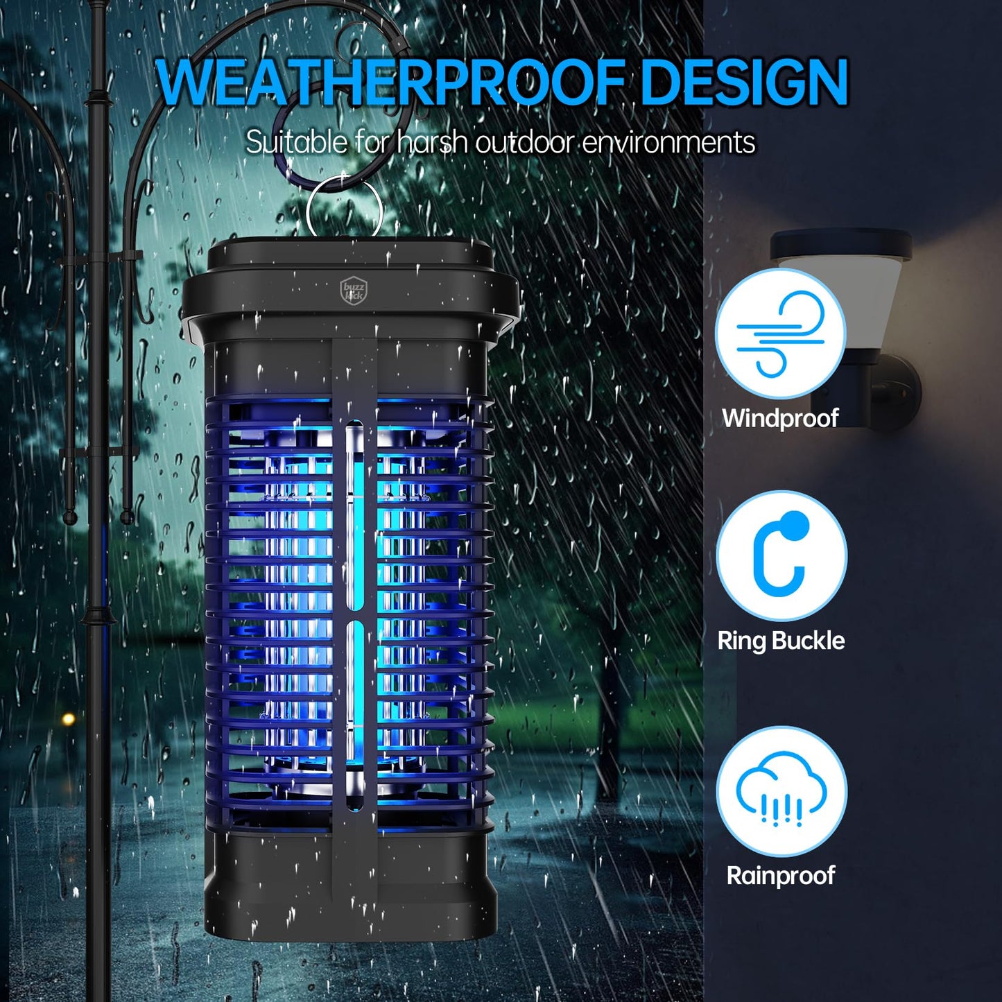 Bug Zapper Indoor, Fly Zappers Electric Mosquitoes Insect Gant Fruit Flies Moth Traps with 4200V for Home Living Room Bedroom Kitchen Backyard Patio Garage Office Camping - 7DAY'S