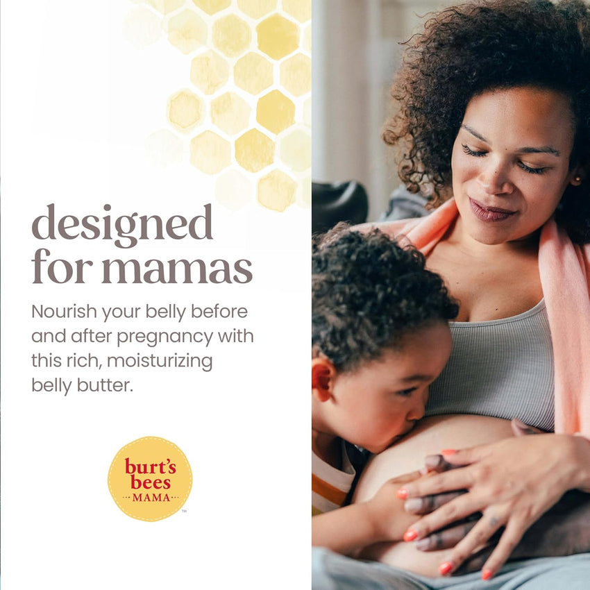 Burt's Bees Mama Belly Butter Stretch Mark Cream for Pregnancy Massages Body & Reduces Scar Appearance, Prenatal & Postnatal Tummy Skin Care, Shea Butter & Vitamin E Rich Formula, 6.5 Oz Tub - 7DAY'S
