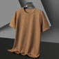 Short sleeved Polo shirShort sleeved Waffle Solid Polot fashion splicing men's round neck top cotton daily short sleeved T-shirt - 7DAY'S