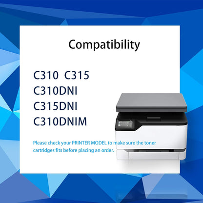 C310 C315 High Yield 8000 Pages 5500 pagesCompatible Toner Cartridge Replacement for Xerox C310 C315 for Xerox C310DNI C310DNIM C315DNI Laser Printer (C/M/Y/BK, 4 - Pack) - 7DAY'S