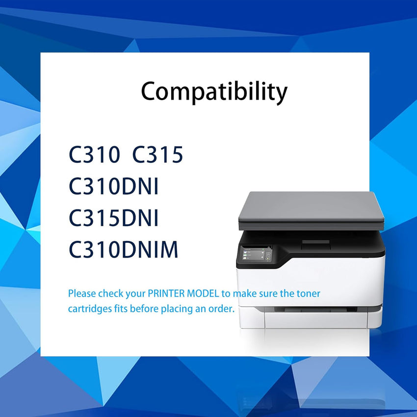 C310 C315 High Yield 8000 Pages 5500 pagesCompatible Toner Cartridge Replacement for Xerox C310 C315 for Xerox C310DNI C310DNIM C315DNI Laser Printer (C/M/Y/BK, 4 - Pack) - 7DAY'S
