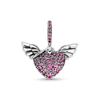 New 2023 Fashion Pink Pansy Flower Pendant Bead 925 Sterling Silver Plated Fit Necklace Keychain Charm DIY Jewelry Bracelet - 7DAY'S