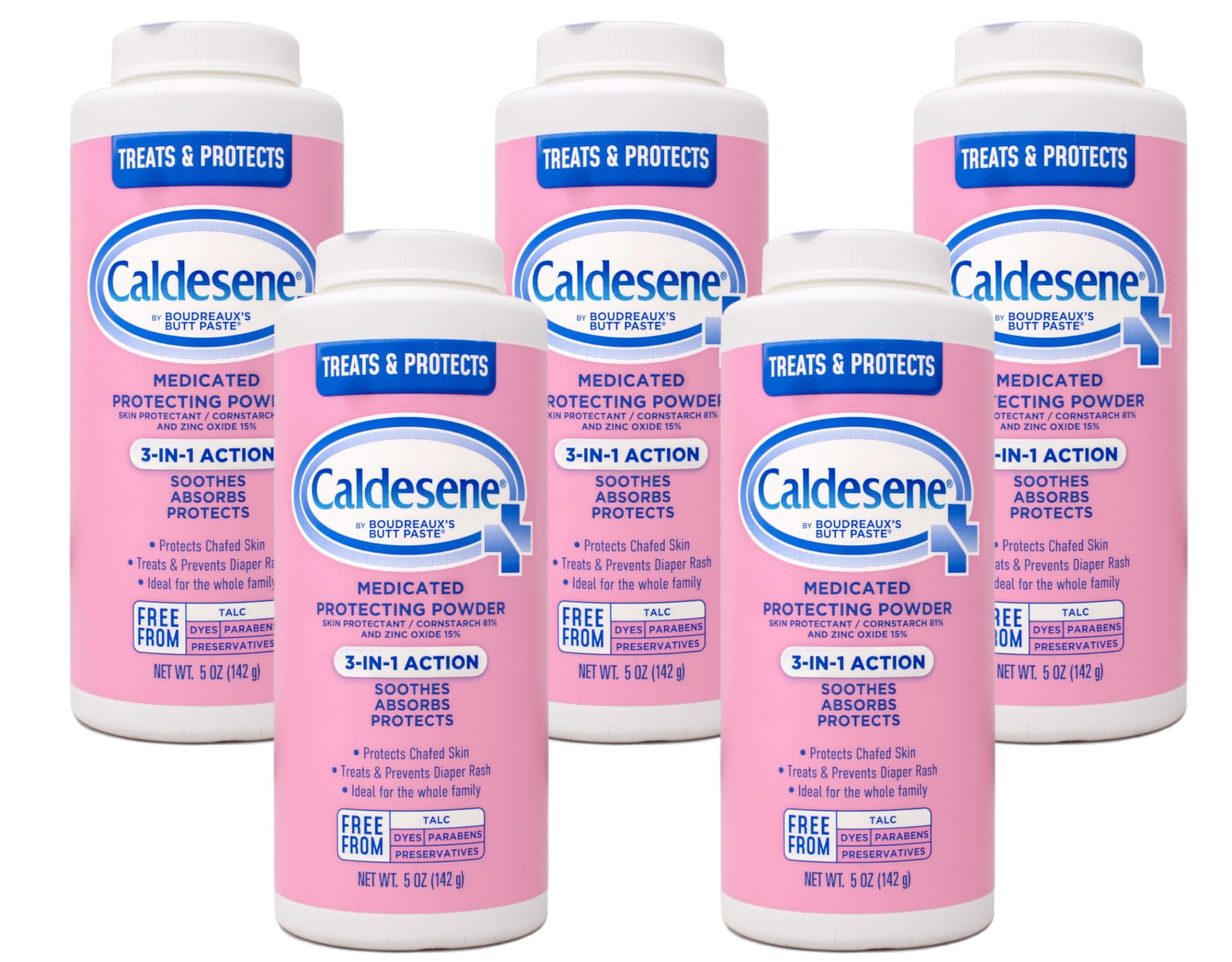 Caldesene Medicated Protecting Body Powder with Zinc Oxide and Cornstarch, Talc Free, 5 Oz - 7DAY'S