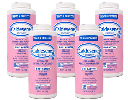 Caldesene Medicated Protecting Body Powder with Zinc Oxide and Cornstarch, Talc Free, 5 Oz - 7DAY'S