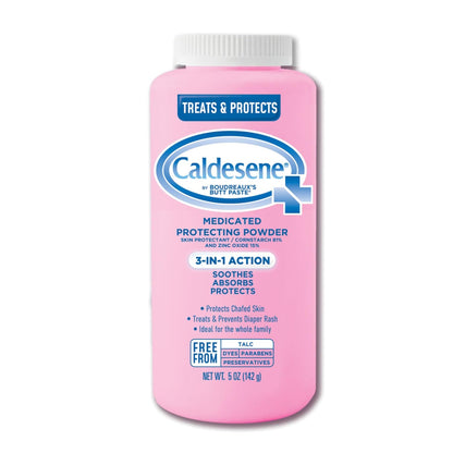 Caldesene Medicated Protecting Body Powder with Zinc Oxide and Cornstarch, Talc Free, 5 Oz - 7DAY'S
