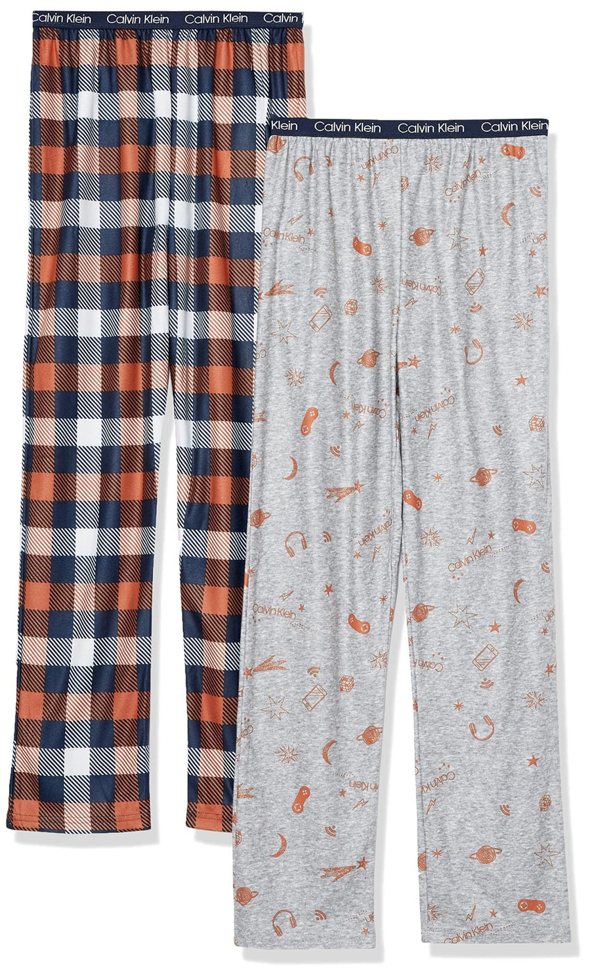 Calvin Klein Boys' Little Sleepwear Super Soft Brushed Micro Pajama Pant, 2 Pack - 7DAY'S