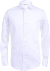 Calvin Klein Boys' Long Sleeve Sateen Dress Shirt, Button - Down Style with Cuffs & Shirttail Hem - 7DAY'S
