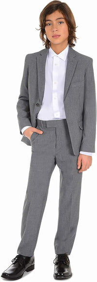 Calvin Klein Boys' Long Sleeve Sateen Dress Shirt, Button - Down Style with Cuffs & Shirttail Hem - 7DAY'S