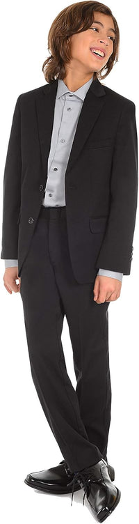 Calvin Klein Boys' Long Sleeve Sateen Dress Shirt, Button - Down Style with Cuffs & Shirttail Hem - 7DAY'S