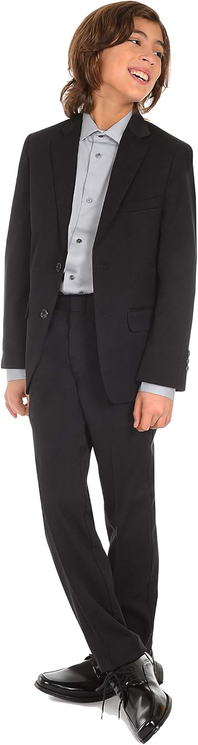 Calvin Klein Boys' Long Sleeve Sateen Dress Shirt, Button - Down Style with Cuffs & Shirttail Hem - 7DAY'S