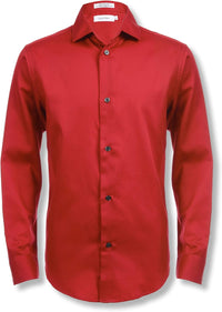 Calvin Klein Boys' Long Sleeve Sateen Dress Shirt, Button - Down Style with Cuffs & Shirttail Hem - 7DAY'S