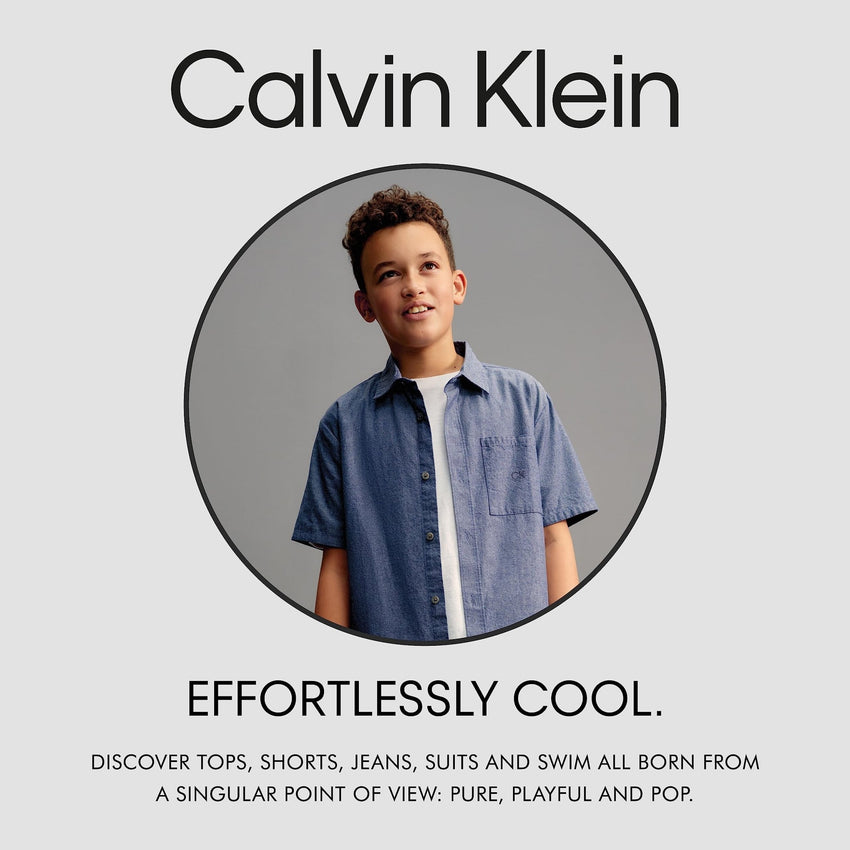Calvin Klein Boys' Short Sleeve Micro Pique Solid Polo, Button Closure, Soft & Comfortable - 7DAY'S