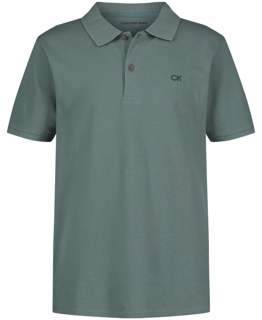 Calvin Klein Boys' Short Sleeve Micro Pique Solid Polo, Button Closure, Soft & Comfortable - 7DAY'S