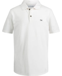 Calvin Klein Boys' Short Sleeve Micro Pique Solid Polo, Button Closure, Soft & Comfortable - 7DAY'S