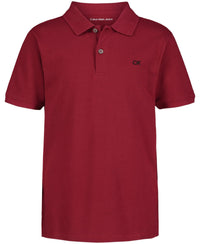 Calvin Klein Boys' Short Sleeve Micro Pique Solid Polo, Button Closure, Soft & Comfortable - 7DAY'S