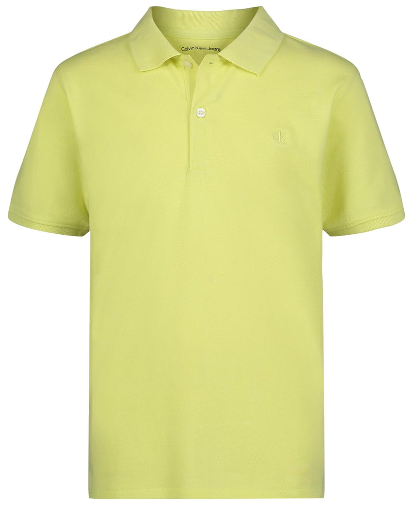 Calvin Klein Boys' Short Sleeve Micro Pique Solid Polo, Button Closure, Soft & Comfortable - 7DAY'S