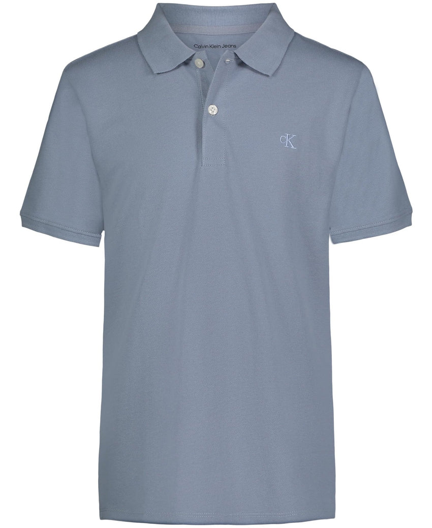 Calvin Klein Boys' Short Sleeve Micro Pique Solid Polo, Button Closure, Soft & Comfortable - 7DAY'S