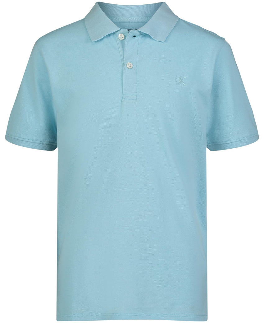 Calvin Klein Boys' Short Sleeve Micro Pique Solid Polo, Button Closure, Soft & Comfortable - 7DAY'S